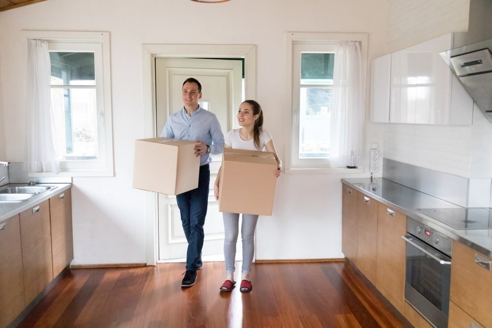 couple with boxes